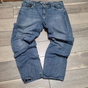 Women's Eddie Bauer Boyfriend Relaxed Cotton Lined Jeans Light Washed Denim 14